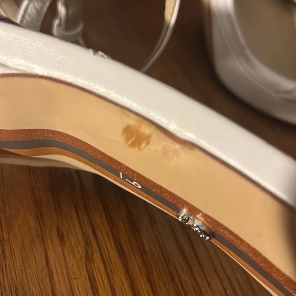 Sam Edelman Jade White Leather Ankle Strap Sandals Size 9 - Picture 9 of 12